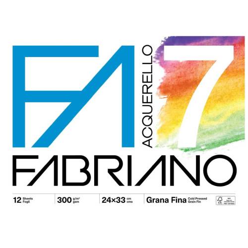 Blocco acquerello F7 - 24 x 33cm - 12...