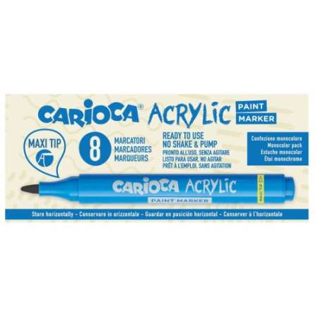Marcatore Paint Marker acrilico - punta maxi - bianco - Carioca - conf. 8 pezzi
