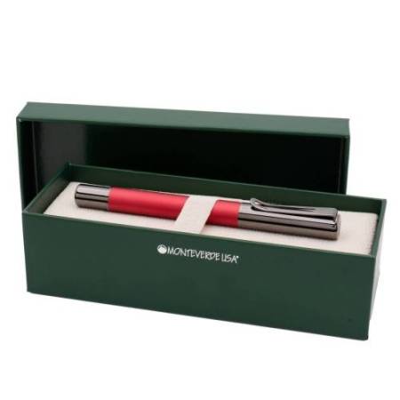 Penna roller Ritma - punta M - fusto rosso - Monteverde