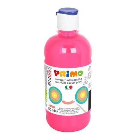 Tempera brillante perlata - 500ml - colori fluo assortiti - Primo - box 6 colori