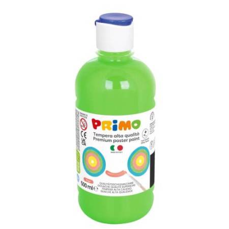 Tempera brillante perlata - 500ml - colori fluo assortiti - Primo - box 6 colori