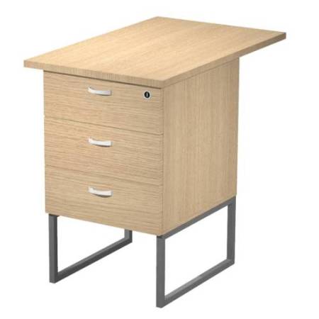 Cassettiera Essence - 3 cassetti - con supporto metal e top - 41,5 x 49,5 x 57,6 cm - Rovere/Antracite