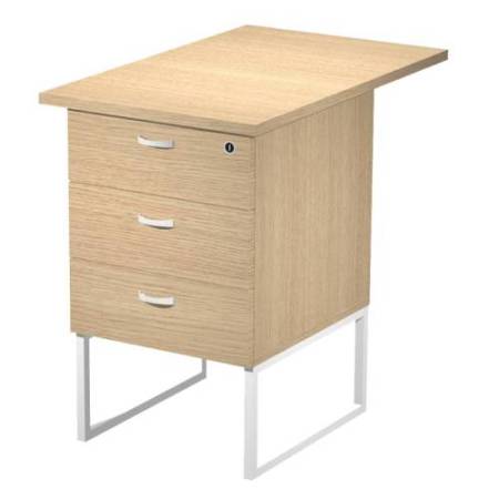 Cassettiera Essence - 3 cassetti - con supporto metal e top - 41,5 x 49,5 x 57,6 cm - Rovere/Bianco