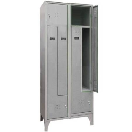 Armadio spogliatoio in metallo salvaspazio - a 4 ante a L - 80 x 50 x 195 cm - grigio - Fasma