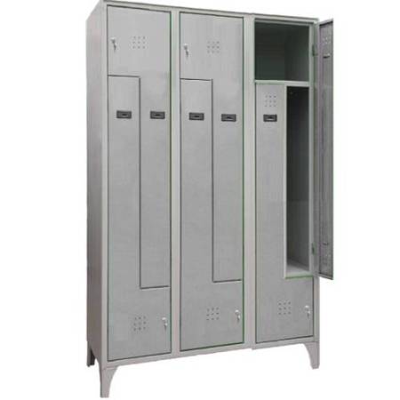 Armadio spogliatoio in metallo salvaspazio - a 6 ante a L - 120 x 50 x 195 cm - grigio - Fasma