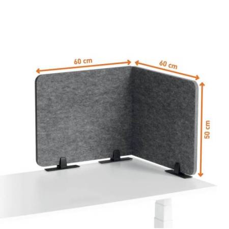 Pannello divisorio da scrivania EFFECT - feltro - pieghevole - 1,2 m - Durable
