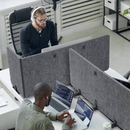 Pannello divisorio da scrivania EFFECT - feltro - pieghevole - 1,2 m - Durable