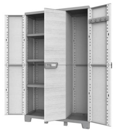 Armadio CAB102A sequoia - 3 ante - 102 x 39 x 172 cm - plastica - grigio - Terry