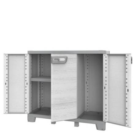 Armadio CAB102B sequoia - 3 ante - 102 x 39 x 93,5 cm - plastica - grigio - Terry