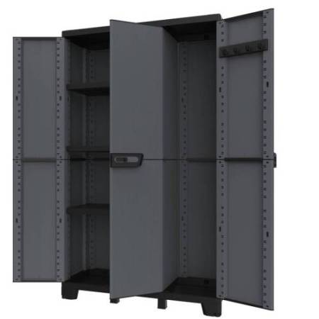 Armadio CAB102A ardesia - 3 ante - 102 x 39 x 172 cm - plastica - nero - Terry