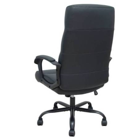 Poltrona direzionale Opti545 - con braccioli fissi e schenale alto - ecopelle - nero - Piqueras y Crespo