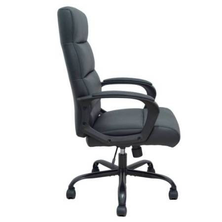 Poltrona direzionale Opti545 - con braccioli fissi e schenale alto - ecopelle - nero - Piqueras y Crespo