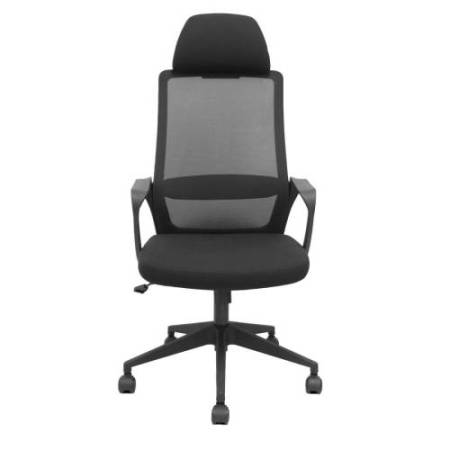 Poltrona direzionale Pro534 - con braccioli  e poggiatesta fissi - tessuto - nero - Piqueras y Crespo