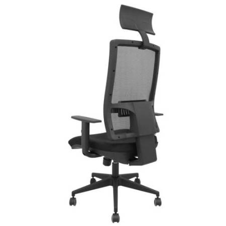 Seduta operativa Horna - con braccioli e poggiatesta - tessuto - nero - Piqueras y Crespo