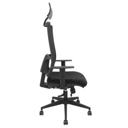 Seduta operativa Horna - con braccioli e poggiatesta - tessuto - nero - Piqueras y Crespo