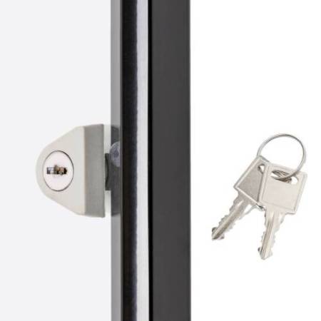 Bacheca per interni - con ante battenti -  6 fogli A4 - cornice nera - verticale - Showdown