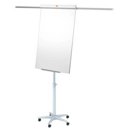 Lavagna portablocco Classic con ruote - 100 x 70 cm - bracci estensibili - bianco - Nobo