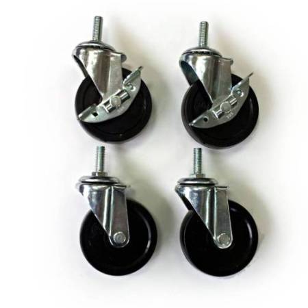 Set Archimede Light - 4 ruote per librerie - metallo e plastica - cromato - Serena Group