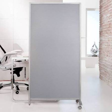 Paretina divisoria - 80 x 40 x 170 cm - policarbonato/acciaio - grigio chiaro - Serena Group