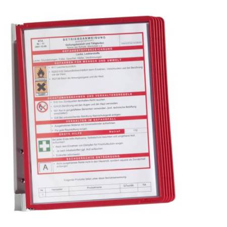 Leggio da parete Vario Wall 5 - 5 pannelli Sherpa inclusi - rosso - Durable