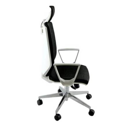 Poltrona semidirezionale Larissa LR1B - con braccioli fissi e poggiatesta - nero - Unisit