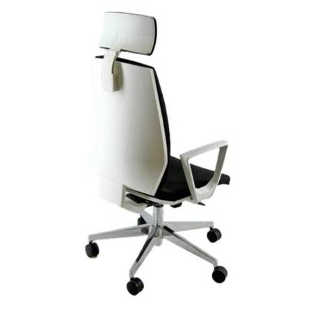 Poltrona semidirezionale Larissa LR1B - con braccioli fissi e poggiatesta - nero - Unisit