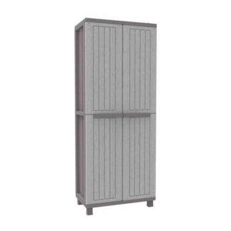 Armadio JWood 368 - 2 ante - 68 x 37,5 x 170 cm- PPL - effetto legno - grigio tortora - Terry
