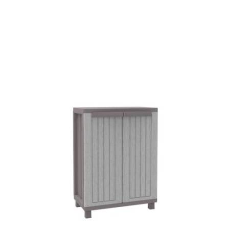 Armadietto JWood 68 - 2 ante - 68 x 37,5 x 91,5 cm - PPL - effetto legno - grigio tortora - Terry
