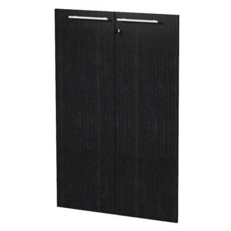 Coppia ante Prestige - per mobile medio - 80 x 115,4 cm - spessore 18 mm - melaminico - nero venato