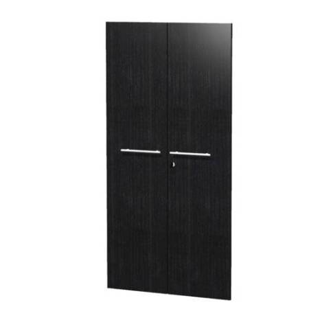 Coppia ante Prestige - per mobile medio/alto - con serratura - 80 x 153,8cm - spessore 18 mm - melaminico - nero venato