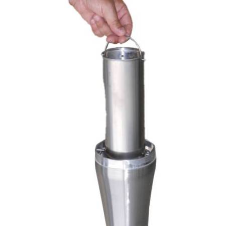 Posacenere da terra - a colonna - diametro 13 cm - H 108 cm - base 29 cm - inox silver - Medial