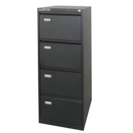 Classificatore Kubo - per cartelle sospese - 4 cassetti - 46 x 62 x 132 cm - nero - Bertesi