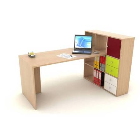 Postazione Home-Office - 9 caselle - 169 x 104 x 104 cm - rovere