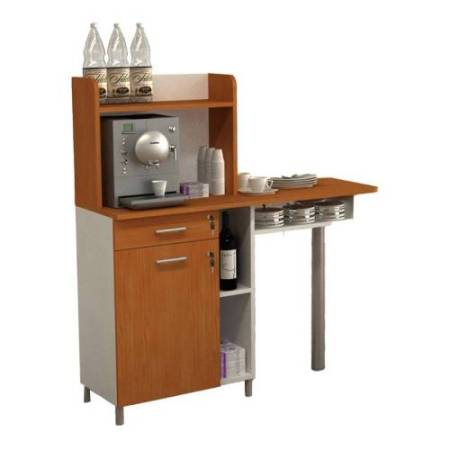 Allungo angolo Ristoro - punto caffè - 60 x 45 x 84 cm - bianco/noce chiaro