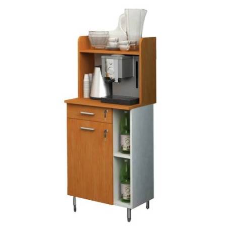 Sopralzo angolo Ristoro - punto caffè - 59,8 x 24 x 50 cm - bianco/noce chiaro