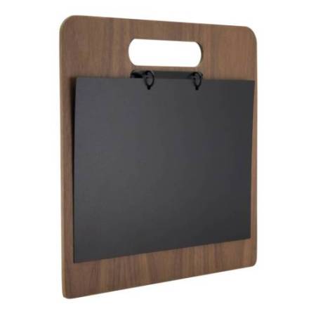 Portamenù a tagliere con anelli Chopping Board - 32 x 24 cm - legno di noce - Securit