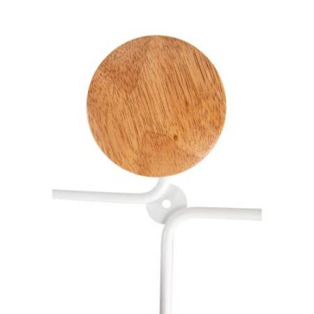 Appendiabiti da muro - 6 posti - 12 x 28 x 7 cm - metallo/legno - bianco - Alba