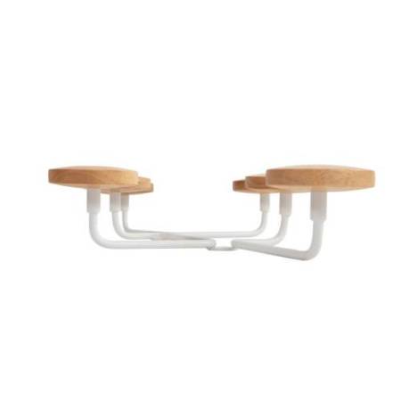 Appendiabiti da muro - 6 posti - 12 x 28 x 7 cm - metallo/legno - bianco - Alba