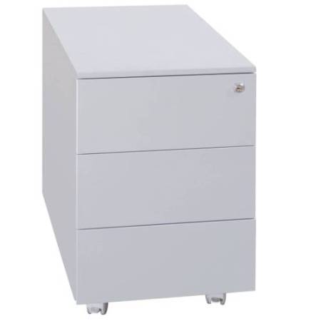 Cassettiere in metallo - 3 cassetti - 40 x 59 x 54 cm - grigio - Bertesi