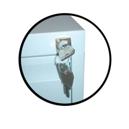 Cassettiere in metallo - 3 cassetti - 40 x 59 x 54 cm - bianco - Bertesi