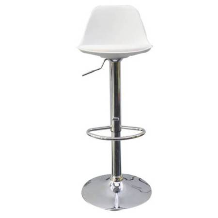 Sgabello Bobba - PPL acciaio cromato - 39 x 42 x 83 / 104 cm - bianco - Paperflow