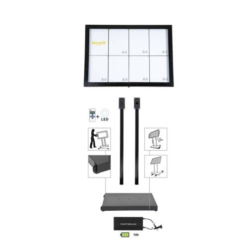 Espositore a LED per esterni - 8 x A4...