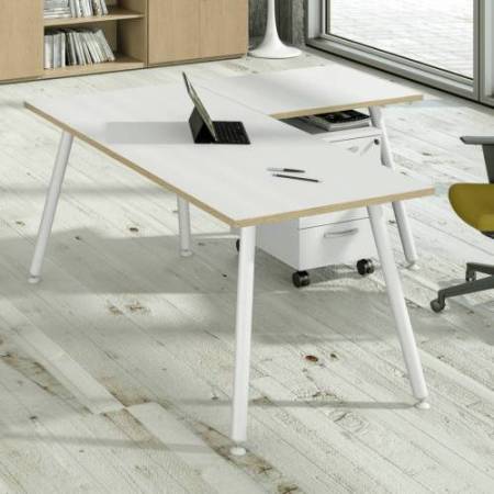 Allungo DX/SX per scrivanie Skinny Metal - 60 x 80 x H 74,4 cm - bianco