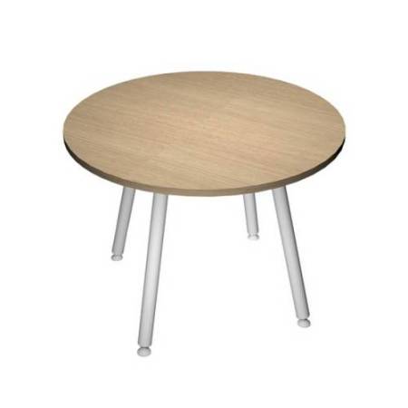 Tavolo riunione tondo Skinny Metal - diametro 100 cm - rovere