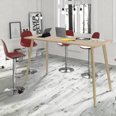 Tavolo alto Woody - 120 x 80 x 105 cm - rovere/bianco