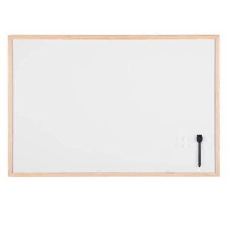 Lavagna bianca magnetica - 60 x 90 cm - cornice legno - bianco - Starline