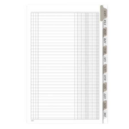 Scadenzario spiralato Gennaio/Dicembre - 29,7 x 21 cm - 8 fogli - Data Ufficio