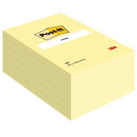 Blocco foglietti - 659 - 102 x 152 mm - giallo Canary - 100 fogli - Post-it