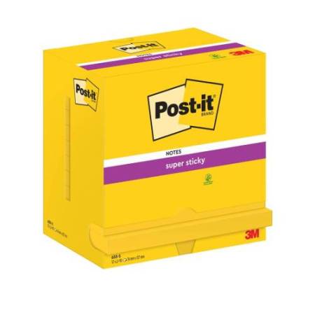 Blocco foglietti Post-it Super Sticky - 655-S - 76 x 127 mm - giallo oro - 90 fogli - Post-it