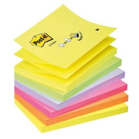 Blocco Post-it Super Sticky Z Notes - R350NR - 76 x 127 mm - assortiti neon - 100 fogli - Post-it